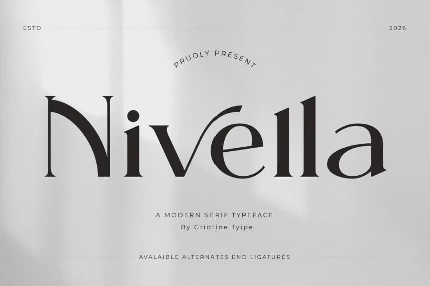 Nivella Font – Serif creative asset