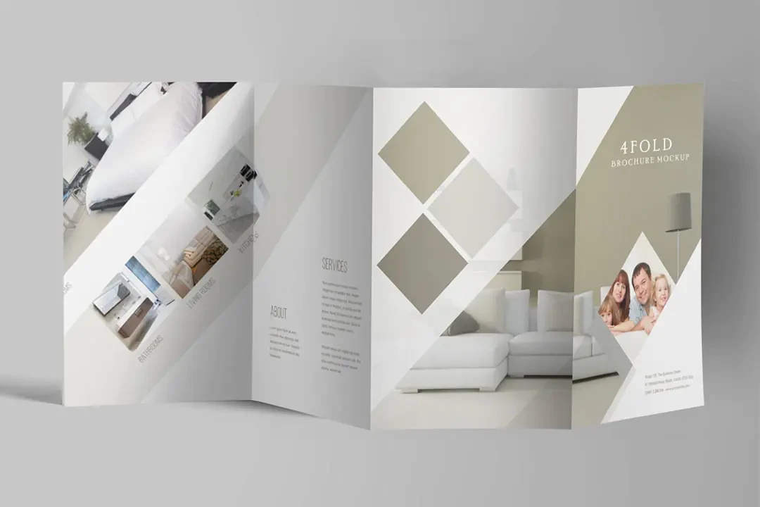 4 Katlı Broşür Mockup Ücretsiz PSD – Mockuplar creative asset