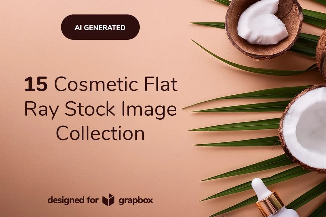 15 Kozmetik: Üstten Bakış, Flat Lay Çekimi ile Hindistancevizi Koleksiyonu – AI Tarafindan Uretilen creative asset