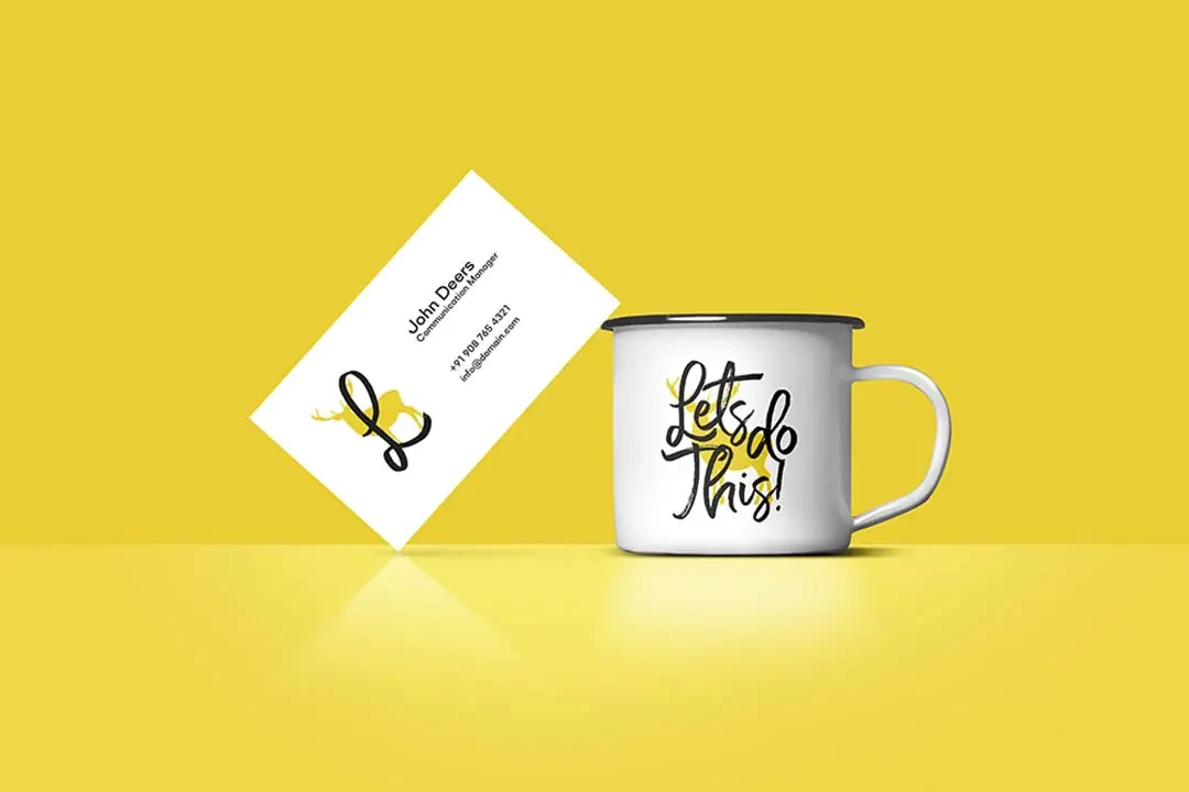 Kahve Fincanı ve Kartvizit Mockup - Ücretsiz PSD – Mockuplar creative asset