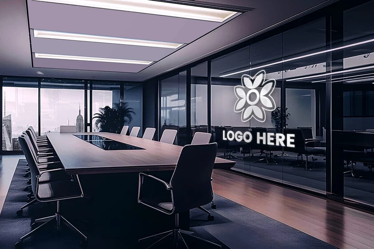 Best Free Realistic 3D Glass Logo Mockup - PSD Mockup for Logo Presentations