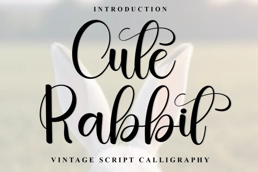 Cute Rabbit – Natural Script Handwritten Font – Handwritten creative asset