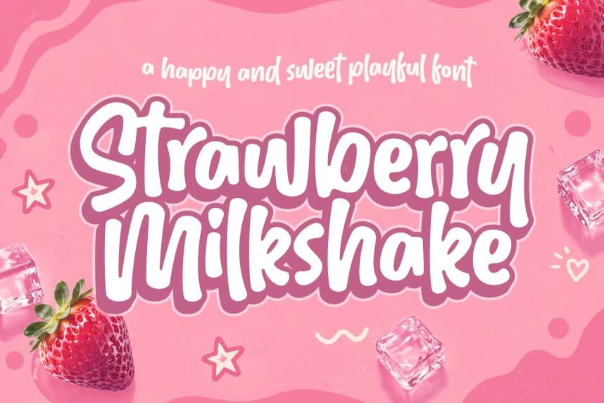 Strawberry Milkshake Font – Display creative asset
