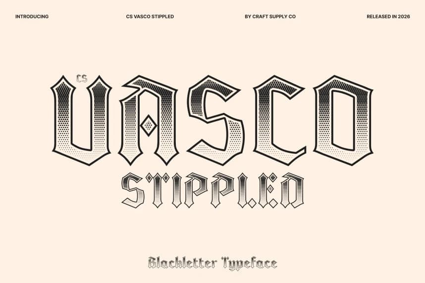 CS Vasco Stippled Yazı Tipi – Görüntü creative asset