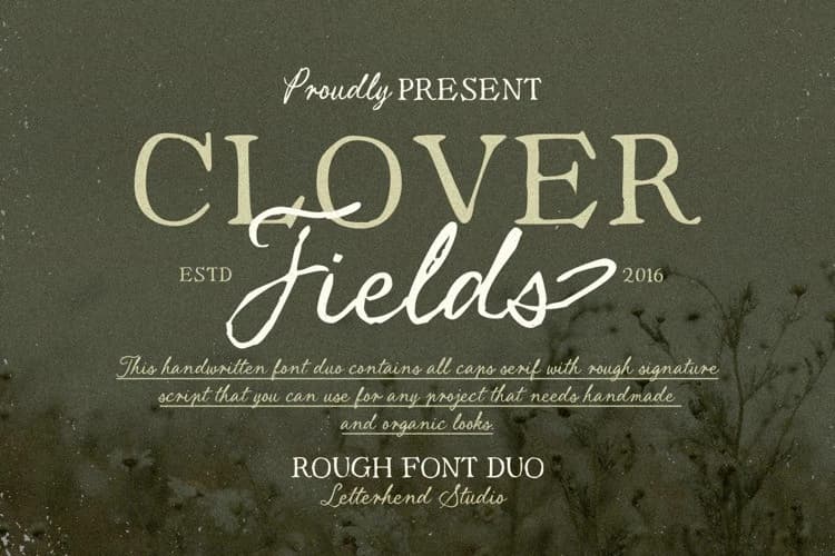 Clover Fields Font Duo – Script creative asset
