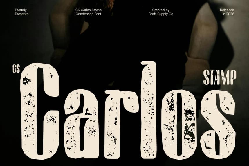 CS Carlos Stamp Font – Sans Serif creative asset