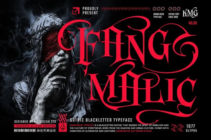Fang Malic Font – Display creative asset