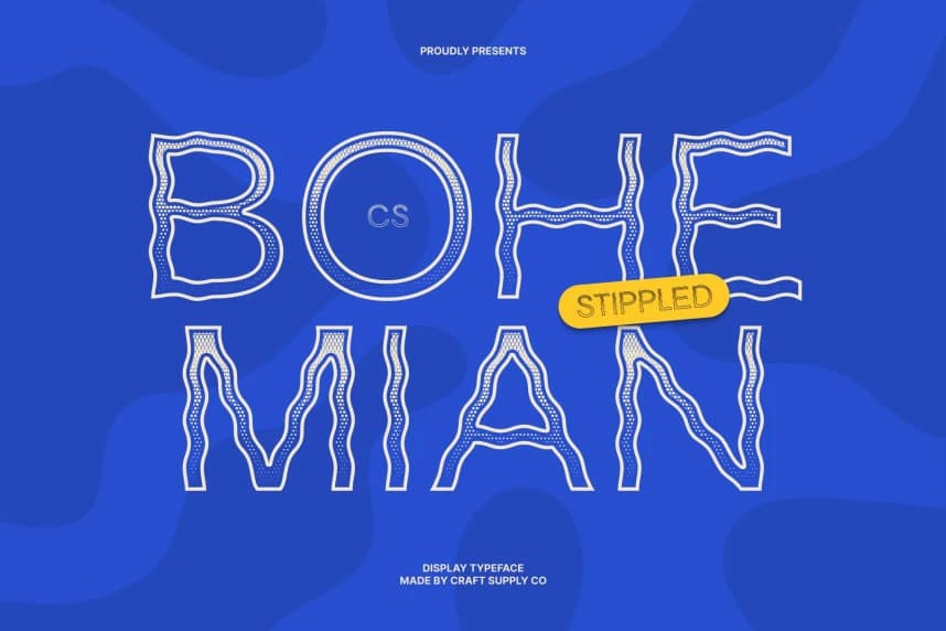 CS Bohemian Stippled Font – Sans Serif creative asset
