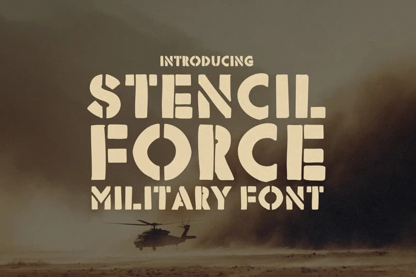 Stencil Force Font – Display creative asset