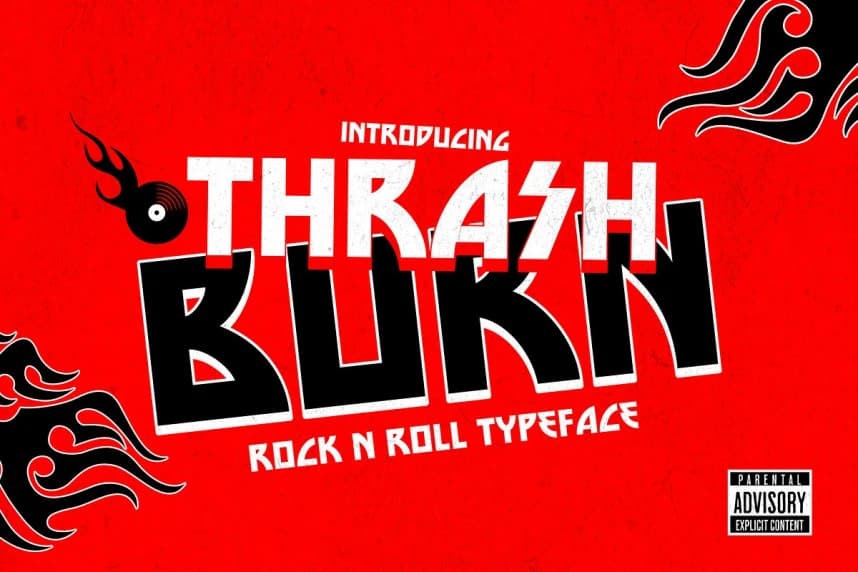 Thrash Burn Font – Display creative asset