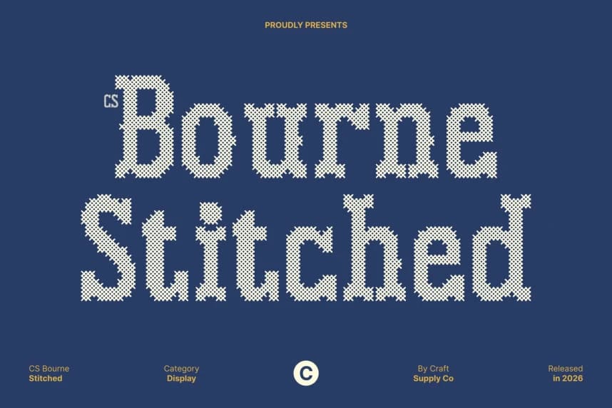 CS Bourne Stitched Font – Görüntü creative asset