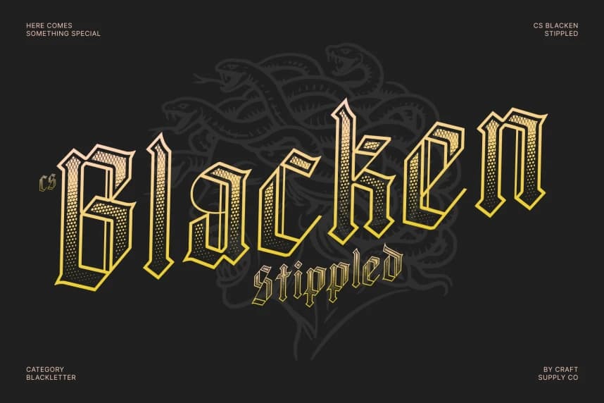 CS Blacken Stippled Font – Sans Serif creative asset