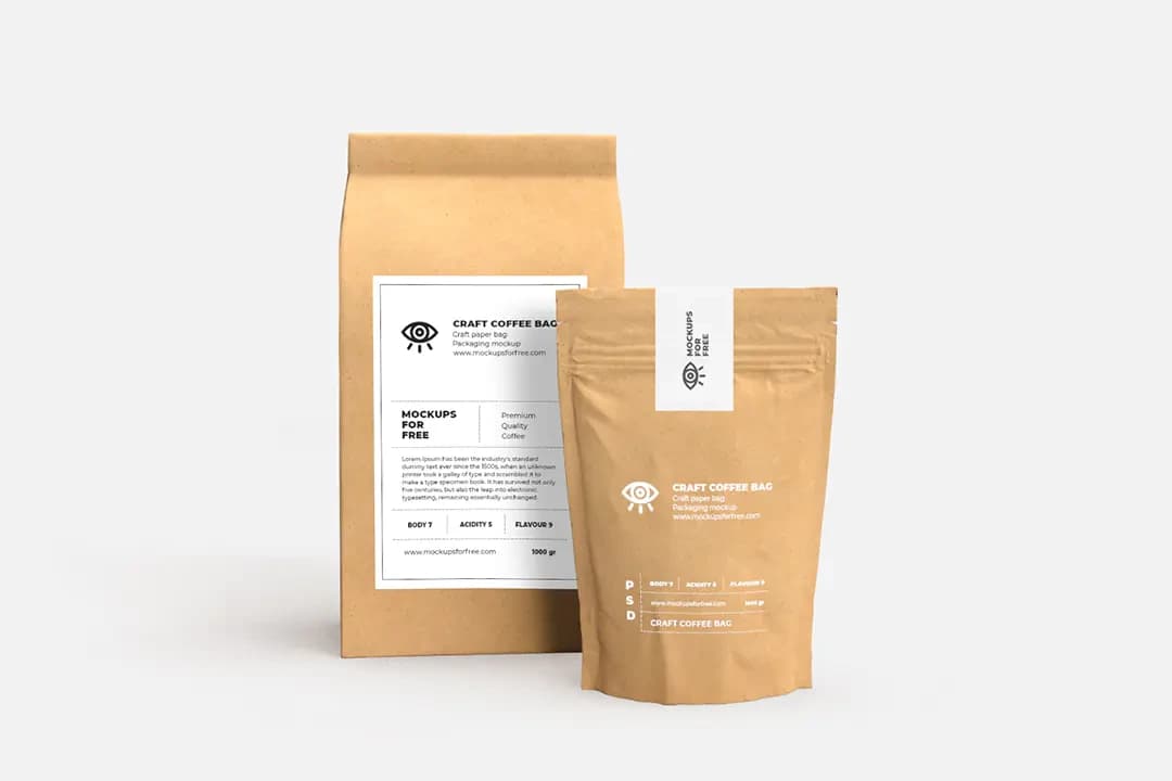 Craft Paper Bags Mockup Free PSD – Mockuplar creative asset