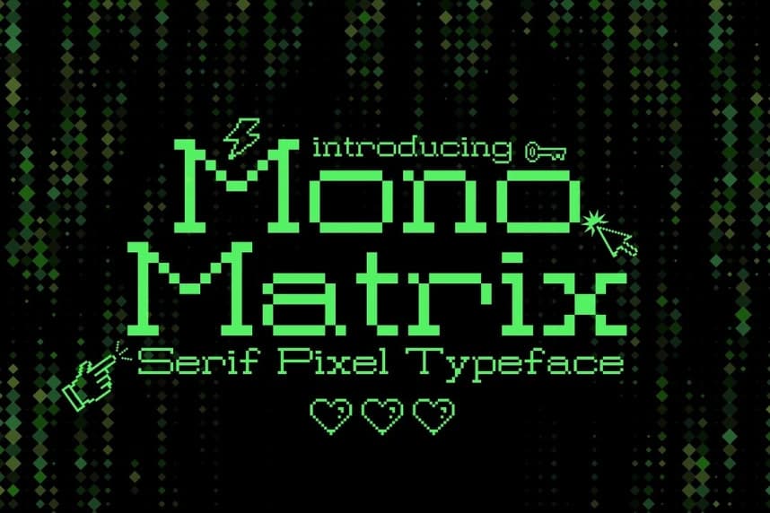 Mono Matrix Font – Serif creative asset