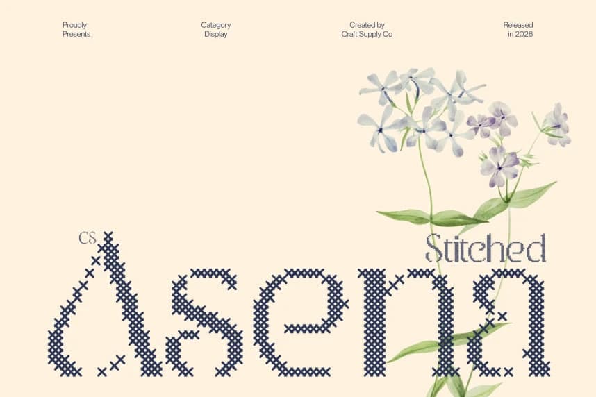 CS Asena Stitched Font – Serif creative asset