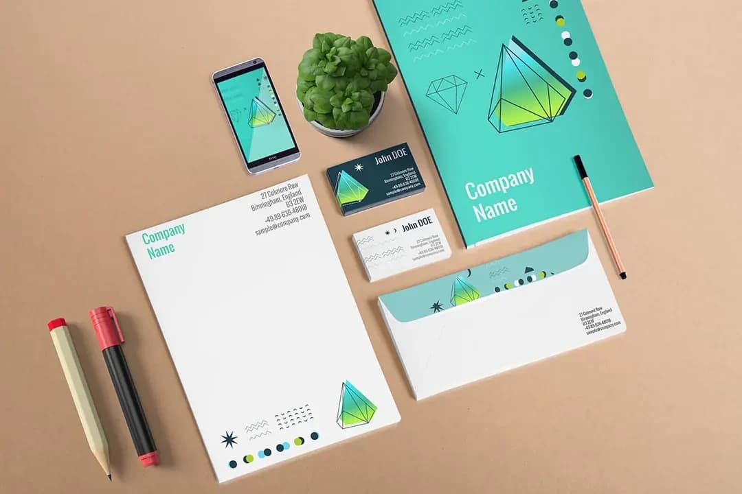 Stationary Branding Scene Mockup Free PSD – Mockuplar creative asset