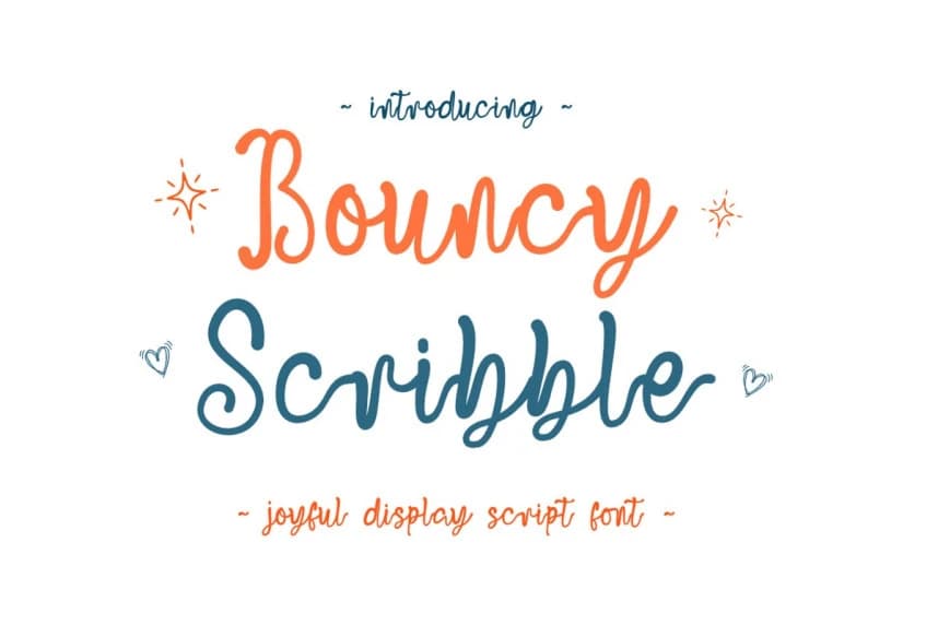 Bouncy Scribble Font – Handwritten creative asset
