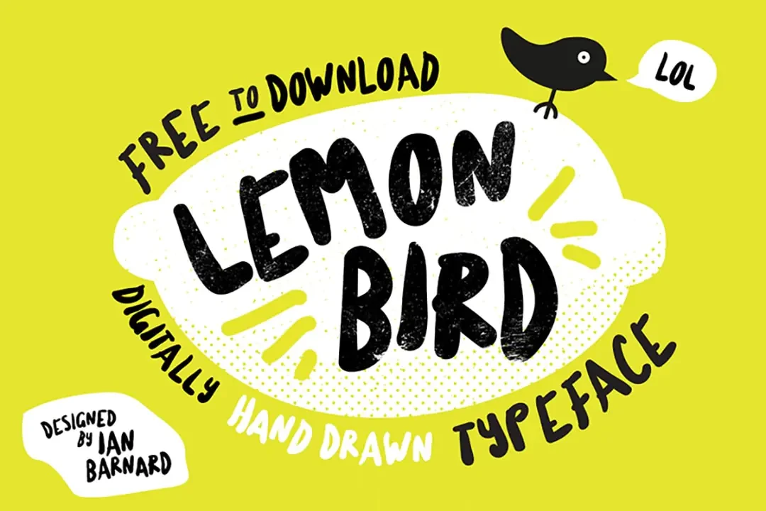 Lemon Bird Hand Drawn Font – Display creative asset