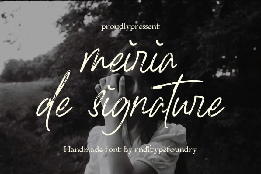 Meiria De Signature Font – Handwritten creative asset