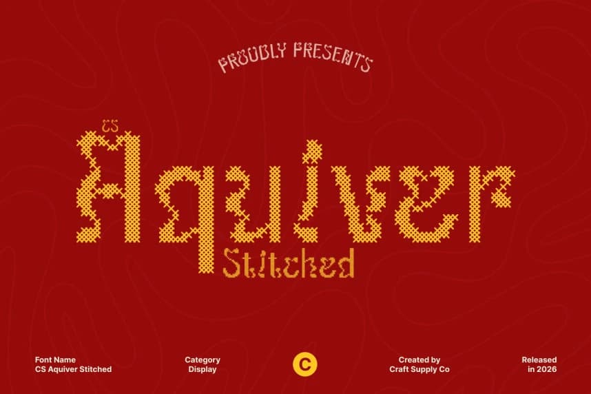 CS Aquiver Dikişli Yazı Tipi – Görüntü creative asset