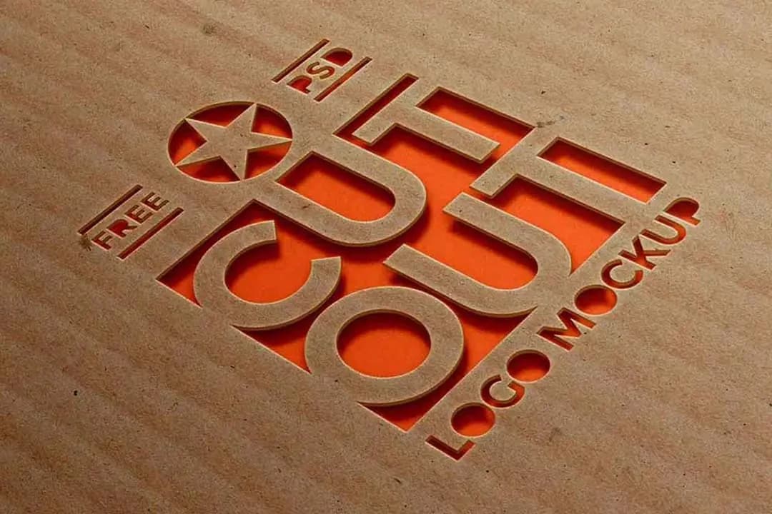 Karton Kesim Logo Mockup – Mockuplar creative asset