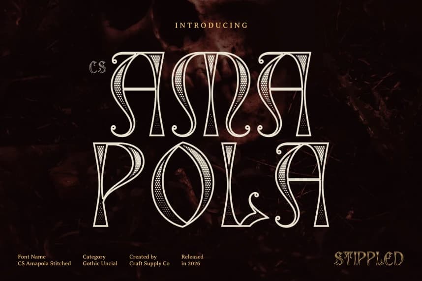 CS Amapola Stippled Font