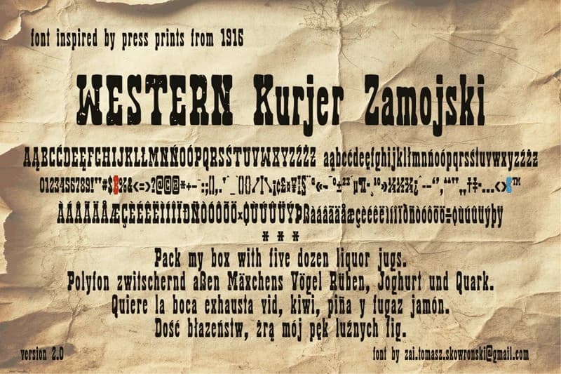 Zai Western Kurjer Zamojski Font – Display creative asset