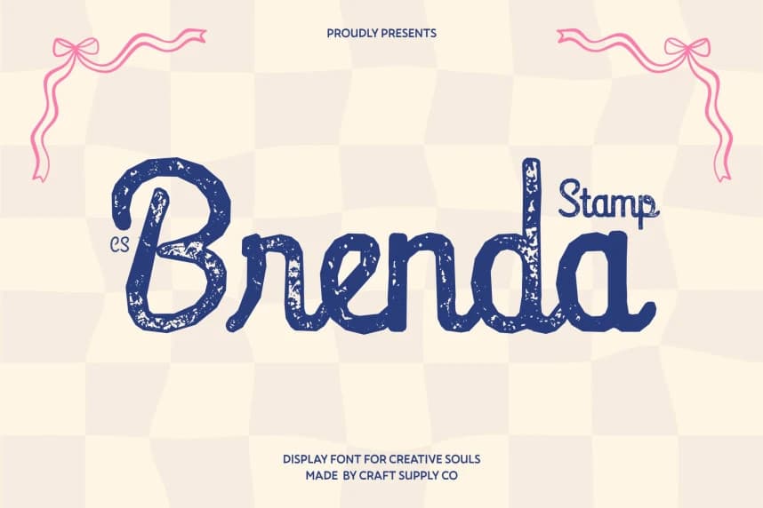 CS Brenda Stamp Font – Script creative asset