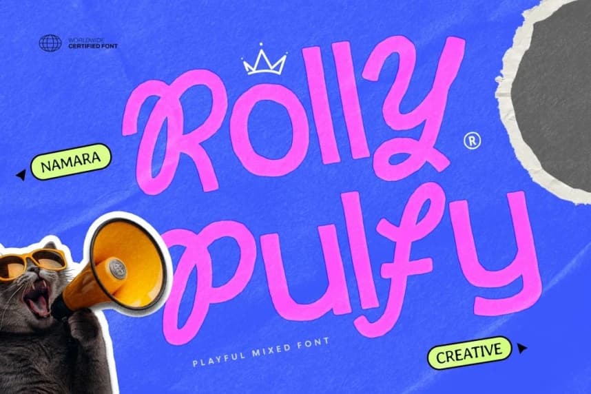Rolly Pulfy Font – Display creative asset