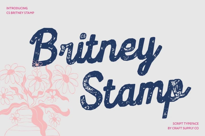 CS Britney Stamp font – Script creative asset