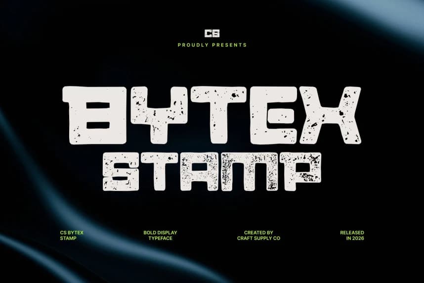 CS Bytex Stamp Font – Sans Serif creative asset