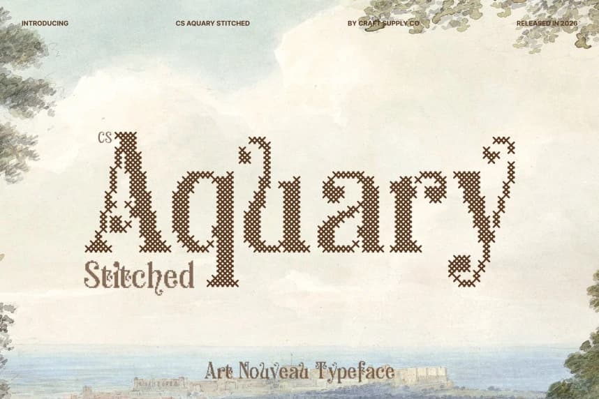 CS Aquary Stitched Font – Görüntü creative asset