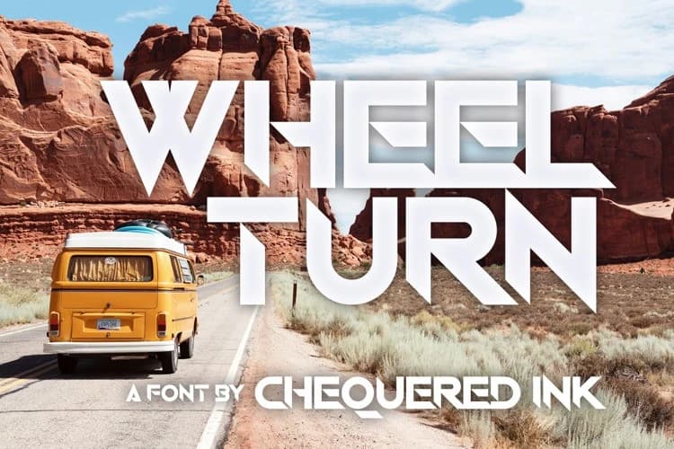 Wheel Turn Font – Display creative asset