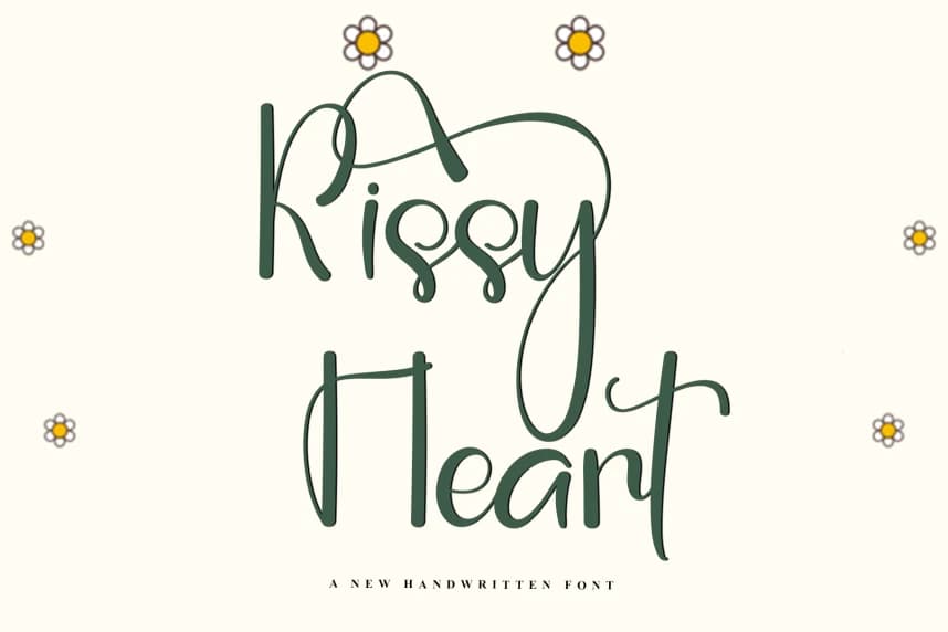 Kissy Heart – Stylish Handwritten Script Font – Handwritten creative asset