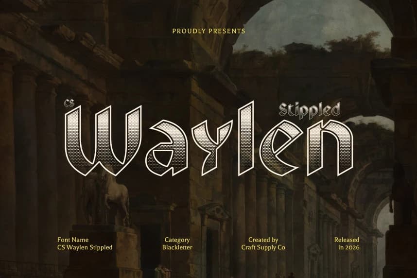 CS Waylen Stippled Font – Görüntü creative asset