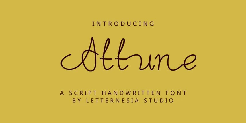 Attune Script Font – Handwritten creative asset