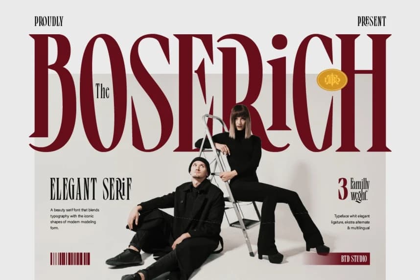 Boserich Font – Serif Yazı Tipi creative asset