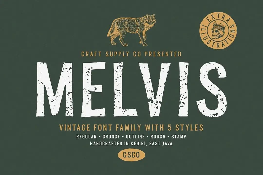 Melvis Vintage Font Font Örneği – Görüntü creative asset