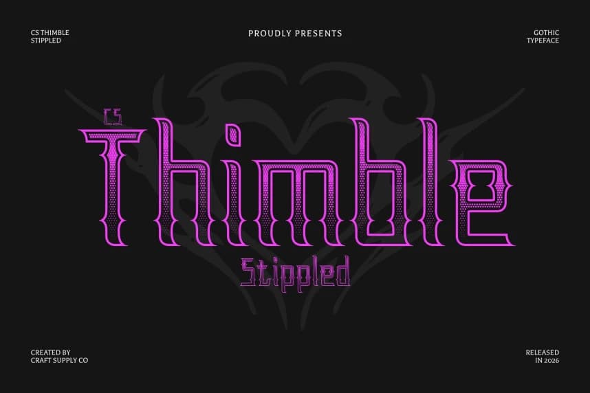 CS Thimble Stippled Font – Görüntü creative asset