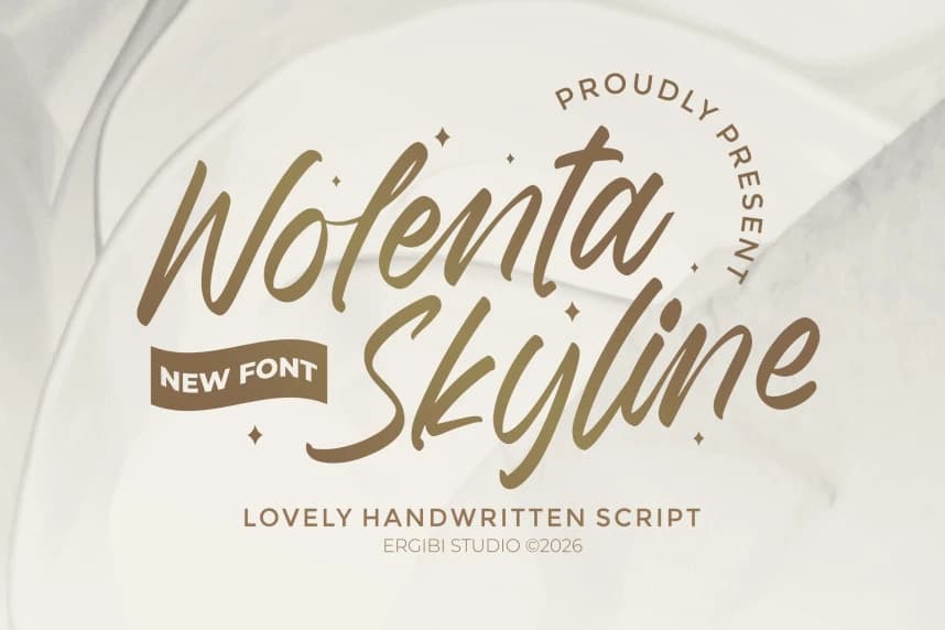 Wolenta Skyline Font – Handwritten creative asset