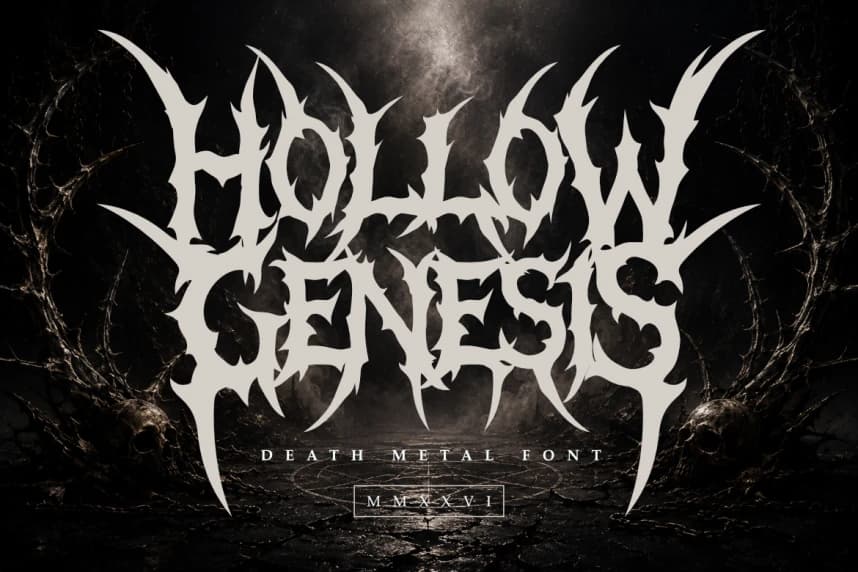 Hollow Genesis Font – Serif creative asset