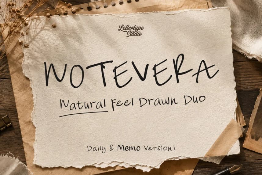 Notevera Duo Font – Handwritten creative asset