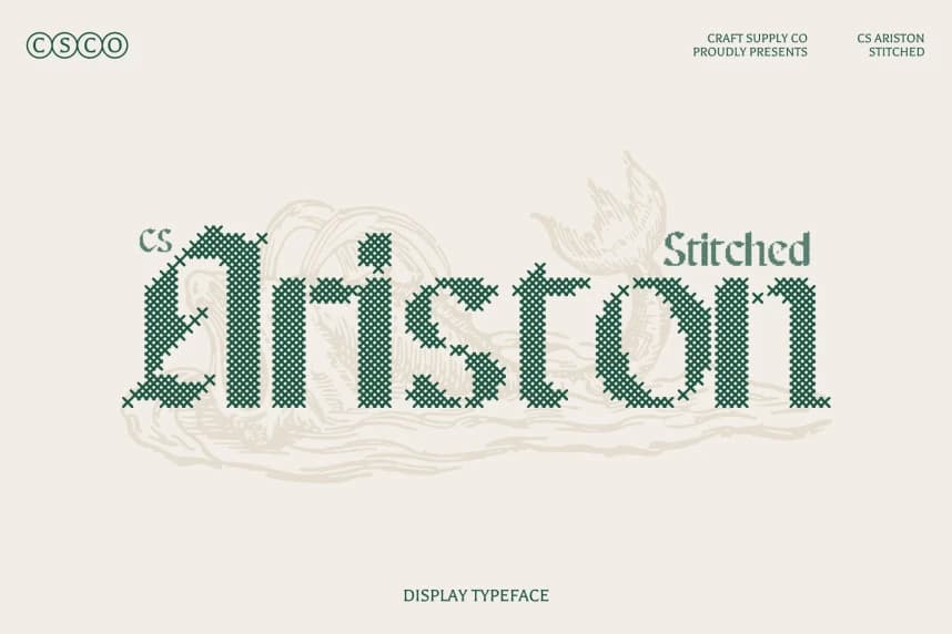 CS Ariston Stitched Font – Görüntü creative asset