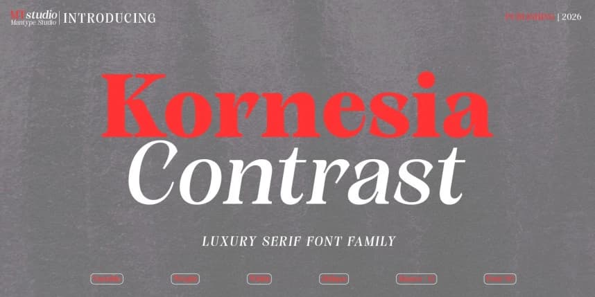 Kornesia Contrast Font – Serif Yazı Tipi creative asset