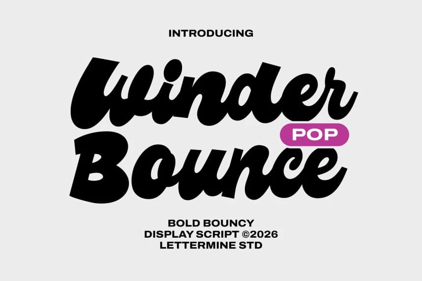 Winder Pop Bounce – Display Script Font – Display creative asset
