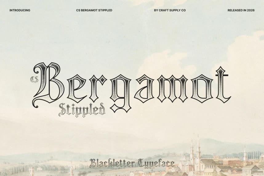 CS Bergamot Stippled Font – Görüntü creative asset