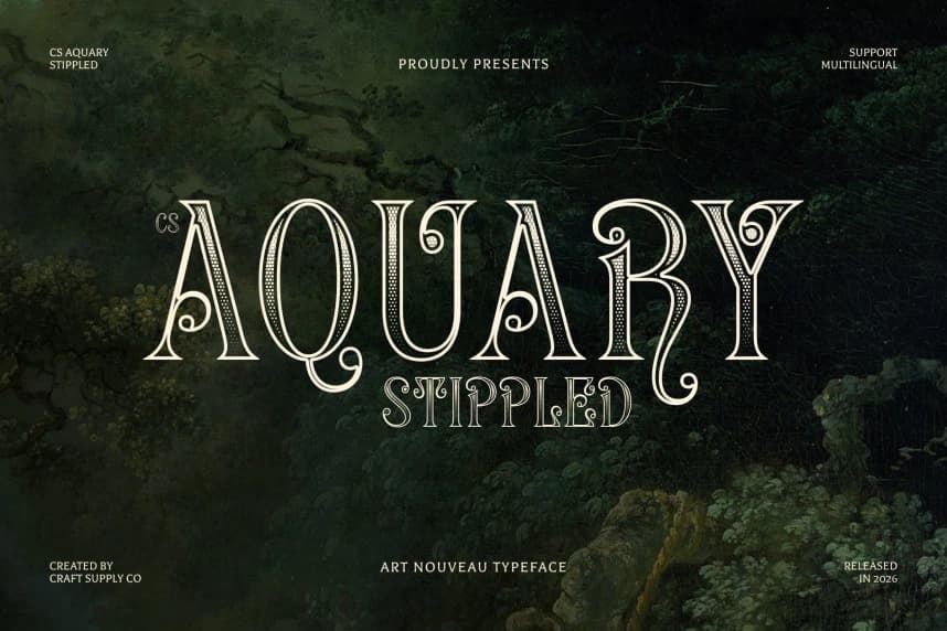 CS Aquary Stippled Font