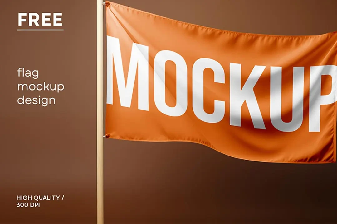 Bayrak Mockup PSD – Mockuplar creative asset