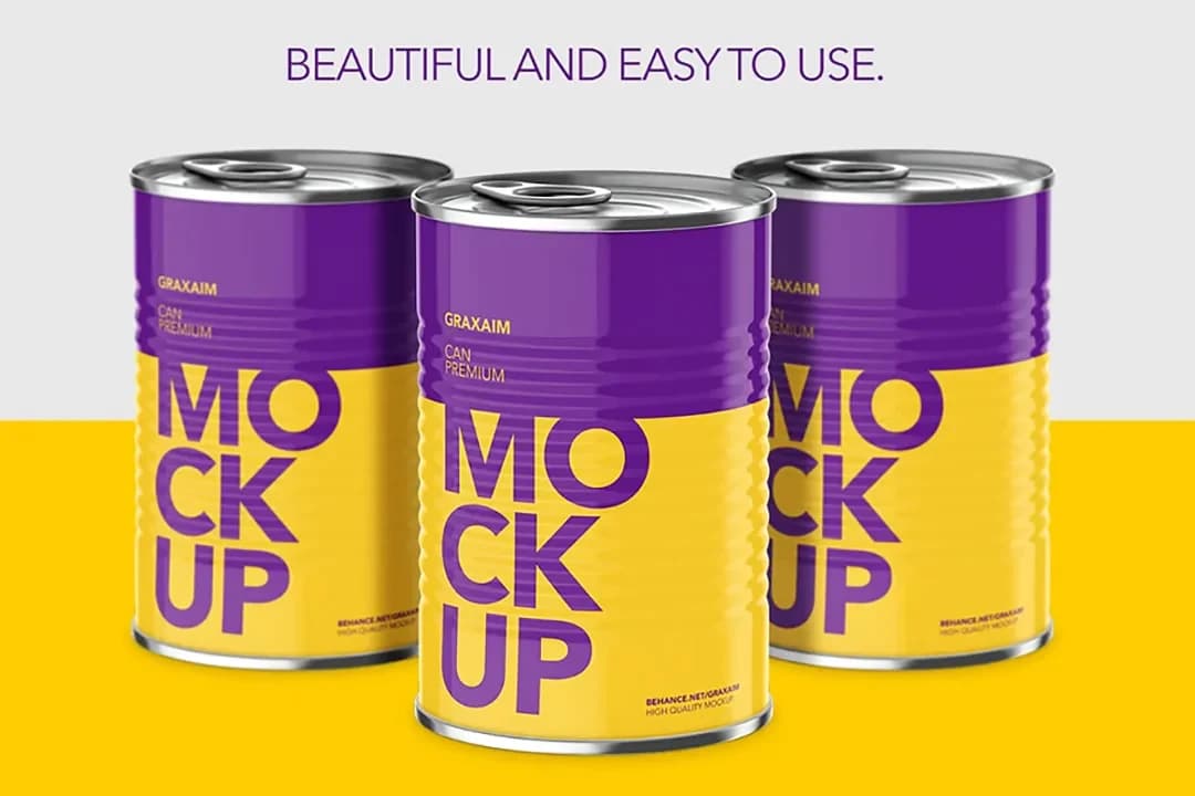 Çekme Kapaklı Konserve Mockup Ücretsiz PSD – Mockuplar creative asset