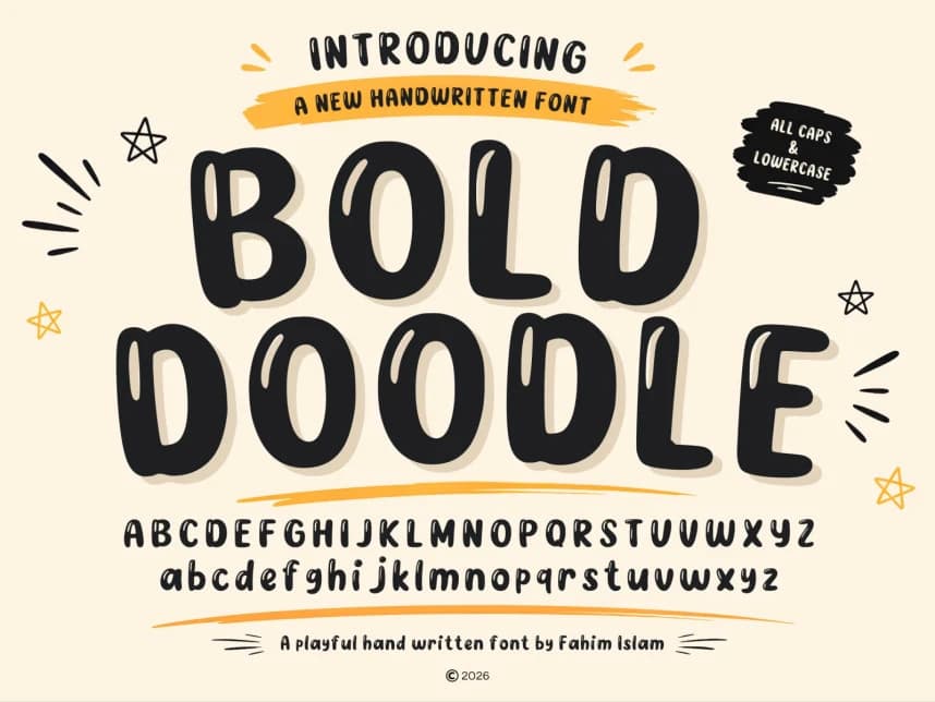 Bold Doodle Font – Display creative asset